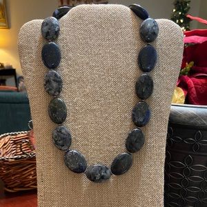Lapis and blue labradorite statement necklace
